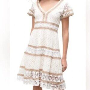 NWT Barok Embroidered Cotton Eyelet Midi Dress Size- M